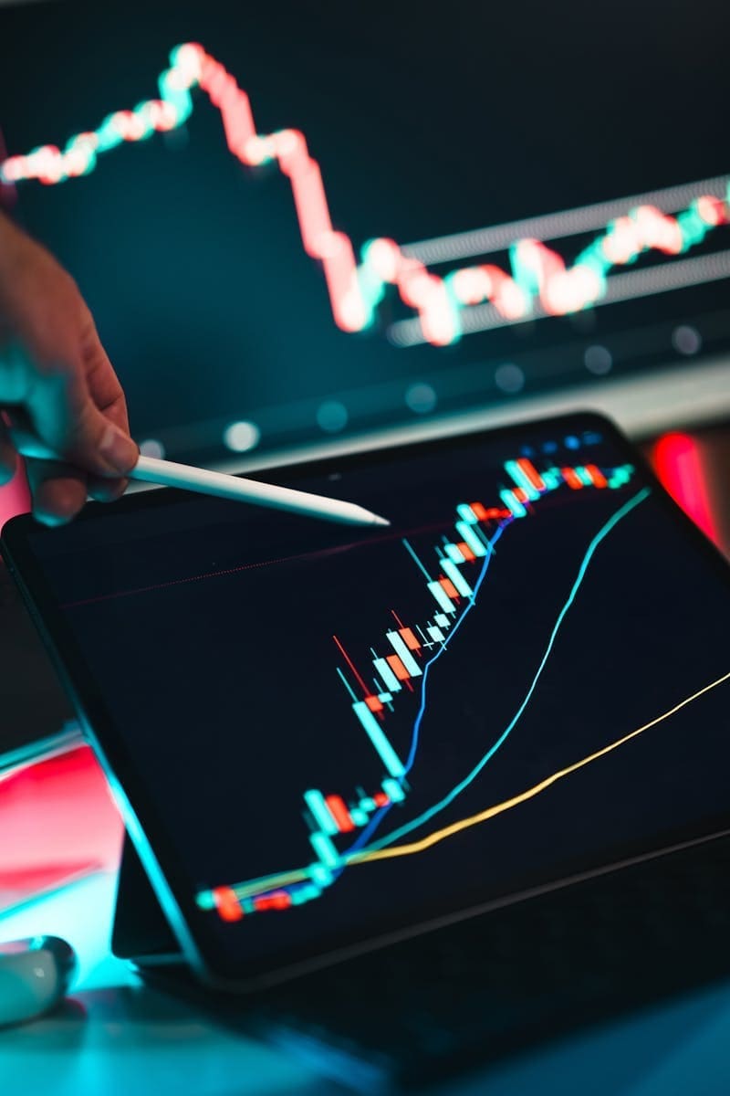 Close-up of analysis for FinTech advisory services